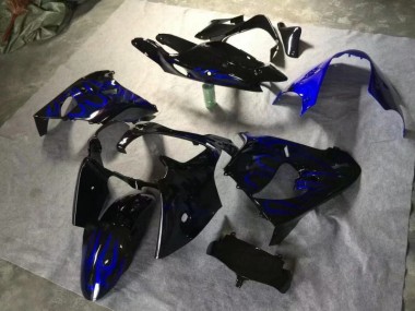 00-01 Glossy Black Blue Flame ZX9R Motorcycle Fairings