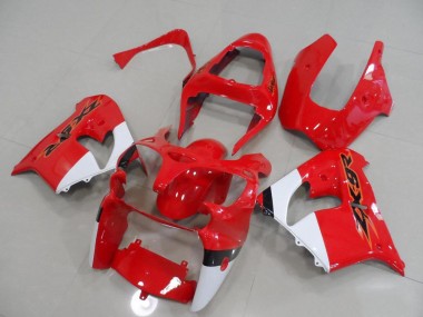 00-01 Red and White ZX9R Motorcycle Fairings