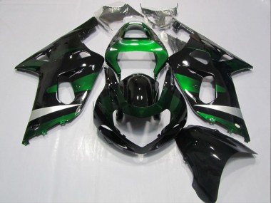 01-03 Black Green GSXR 600 Motorcycle Fairing