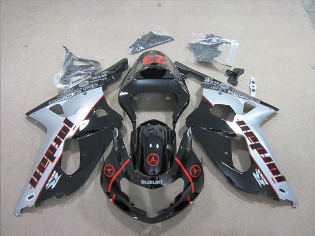 01-03 Black Silver GSXR 600 Motorcycle Fairings