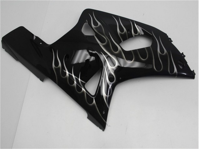 01-03 Black White Flame GSXR 600/750 Motorcycle Fairings