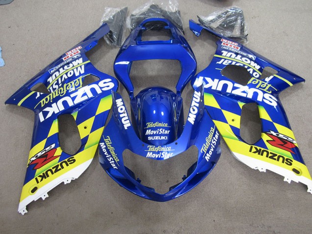 01-03 Blue Yellow Telefumia Movistar GSXR 600 Motorcycle Fairings