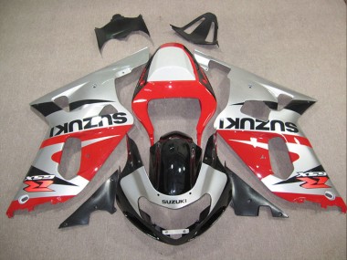 01-03 Red Silver GSXR 600 Motorcycle Fairings