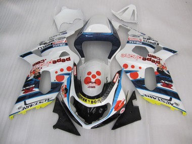 01-03 White Blue Dark Dog GSXR 600 Motorcycle Fairings