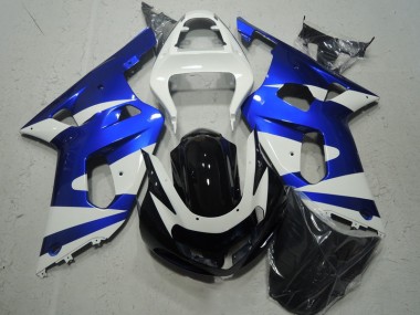 01-03 White Blue GSXR 600 Motorcycle Fairings