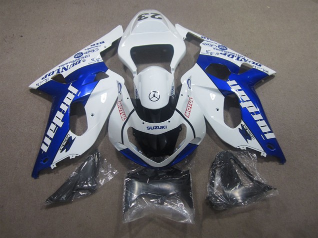 01-03 White Blue Motul GSXR 600 Motorcycle Fairing