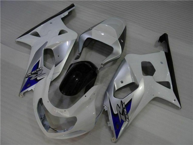 01-03 White Silver GSXR 600/750 Motorcycle Fairings