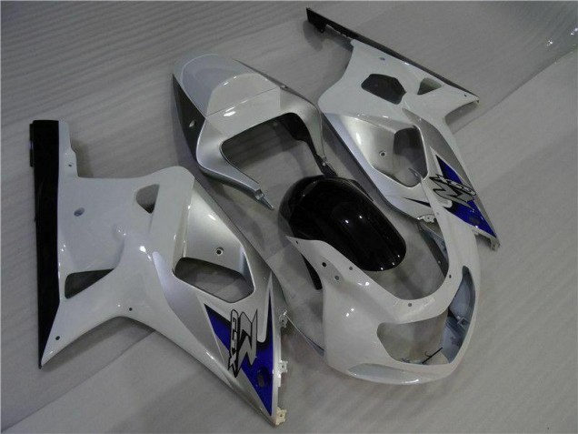 01-03 White Silver GSXR 600/750 Motorcycle Fairings