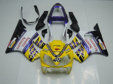 01-03 Yellow White Nastro Azzurro CBR600 F4i Motorcycle Fairings