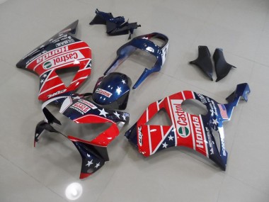 02-03 Blue Red Cycle World Castrol CBR900RR 954 Motorcycle Fairings