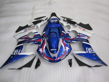 03-05 Blue White Motul Fiat YZF R6 Motorcycle Fairings