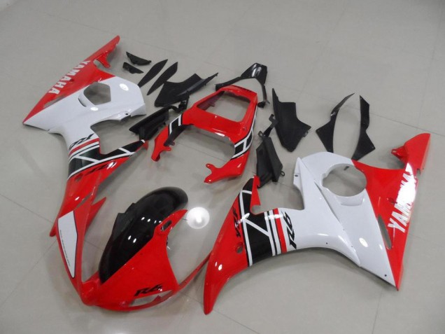 03-05 Red and White and Black YZF R6 Motorcycle Fairings