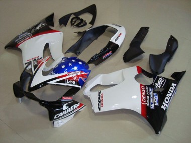 04-07 White Blue DENSO HRC Carrera CBR600 F4i Motorcycle Fairings