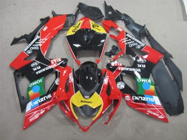 06-07 Black Red Yellow Jomo GSXR 600 Motorcycle Fairings