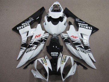 06-07 Black White Motul YZF R6 Motorcycle Fairings