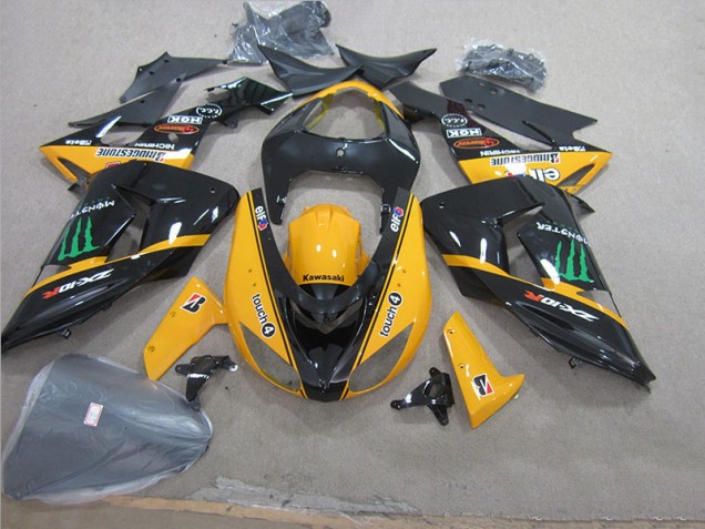 06-07 Black Yellow Touch4 Monster ZX10R Motorcycle Fairings