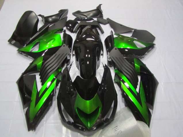 06-11 Black Green ZX14R ZZR1400 Motorcycle Fairings