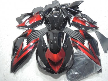 06-11 Black Red ZX14R ZZR1400 Motorcycle Fairings