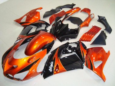 06-11 Orange Black ZX14R ZZR1400 Motorcycle Fairings