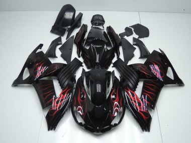 06-11 Red Flame ZX14R ZZR1400 Motorcycle Fairings