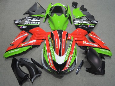 06-11 Red Green Motocard ZX14R ZZR1400 Motorcycle Fairings