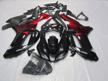 07-08 Black Red ZX6R Motorcycle Fairings