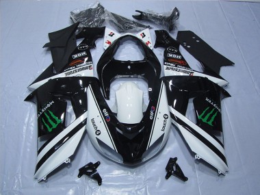 07-08 Black White Monster Touch4 ZX6R Motorcycle Fairings