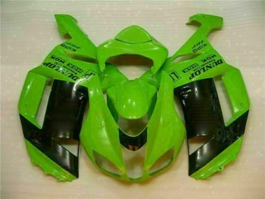 07-08 Green Black Dunlop ZX6R Motorcycle Fairings