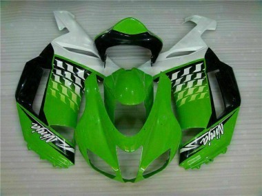 07-08 Green White Ninja ZX6R Motorcycle Fairings