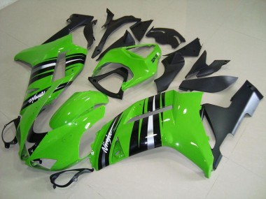 07-08 Green and Silver Stripe ZX6R Motorcycle Fairings