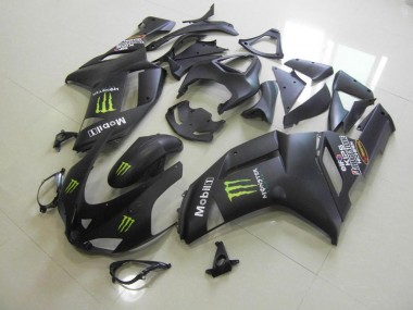 07-08 Matte Black Monster ZX6R Motorcycle Fairings