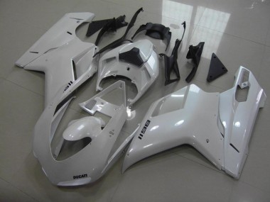 07-14 Pear White Black Decals Ducati 848 1098 1198 Motorcycle Fairings