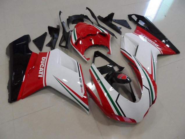 07-14 Red White Ducati 848 1098 1198 Motorcycle Fairing