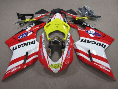 07-14 Red White Generali 46 Ducati 1098 848 Motorcycle Fairings