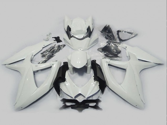 08-10 White GSXR 750 Motorcycle Fairings