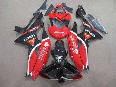 08-16 Black Red White Santander YZF R6 Motorcycle Fairings