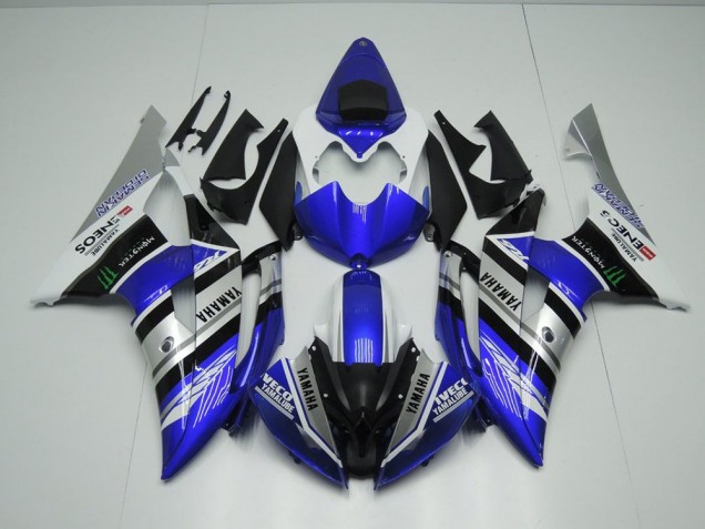 08-16 Blue White ENEOS Monster YZF R6 Motorcycle Fairings