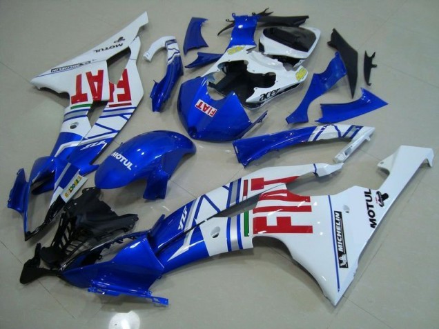 08-16 Blue White Red Fiat YZF R6 Motorcycle Fairings