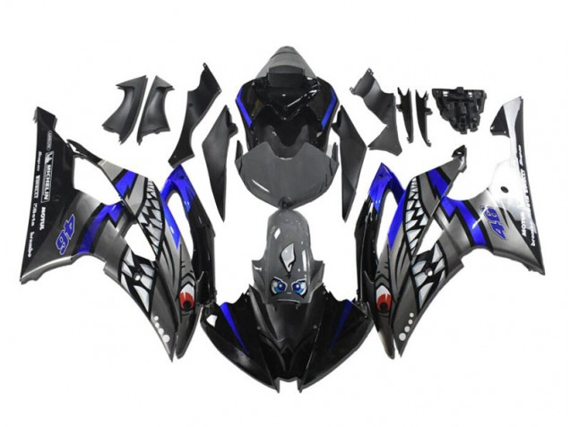 08-16 Grey Blue Shark YZF R6 Motorcycle Fairings