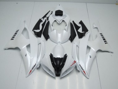 08-16 Pearl White and Red Sticker YZF R6 Motorcycle Fairings