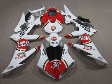 08-16 Red White Lucky Strike YZF R6 Motorcycle Fairings