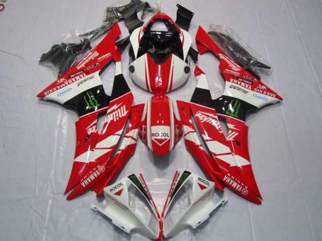 08-16 Red White Rocol YZF R6 Motorcycle Fairings