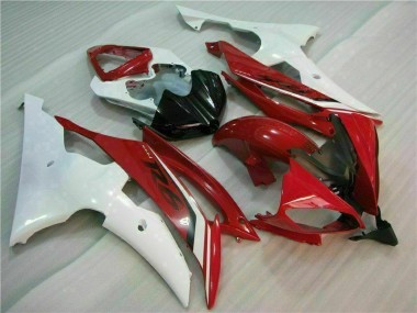 08-16 Red White YZF R6 Motorcycle Fairings