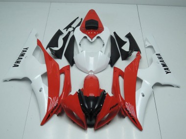 08-16 Red and Pearl White YZF R6 Motorcycle Fairings