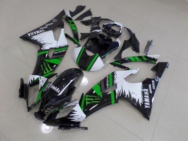 08-16 Special White Green Monster YZF R6 Motorcycle Fairings