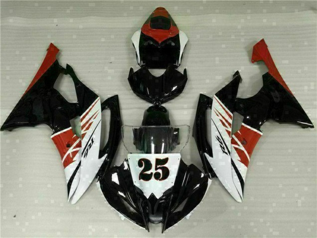 08-16 White Black YZF R6 Motorcycle Fairing Kits