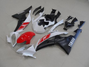 08-16 White and Matte Black YZF R6 Motorcycle Fairings