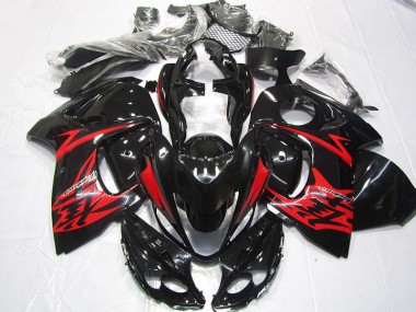 08-19 Black Red GSXR 1300 Hayabusa Motorcycle Bodywork