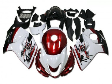 08-19 White Red GSXR 1300 Hayabusa Motorcycle Fairings