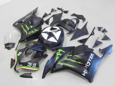 09-12 Monster Matte Black CBR600RR Motorcycle Fairings